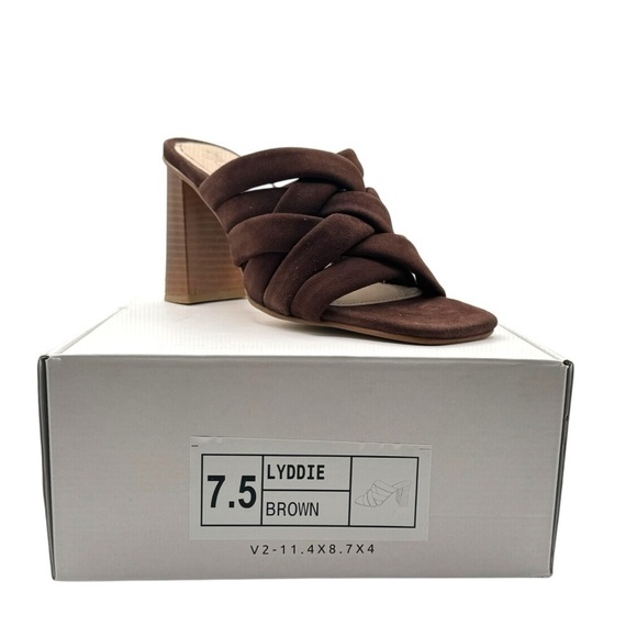 Signature Journee‎ Collection Women's Brown Lyddie Woven Mule Sandal Size 7.5 - Picture 2 of 3